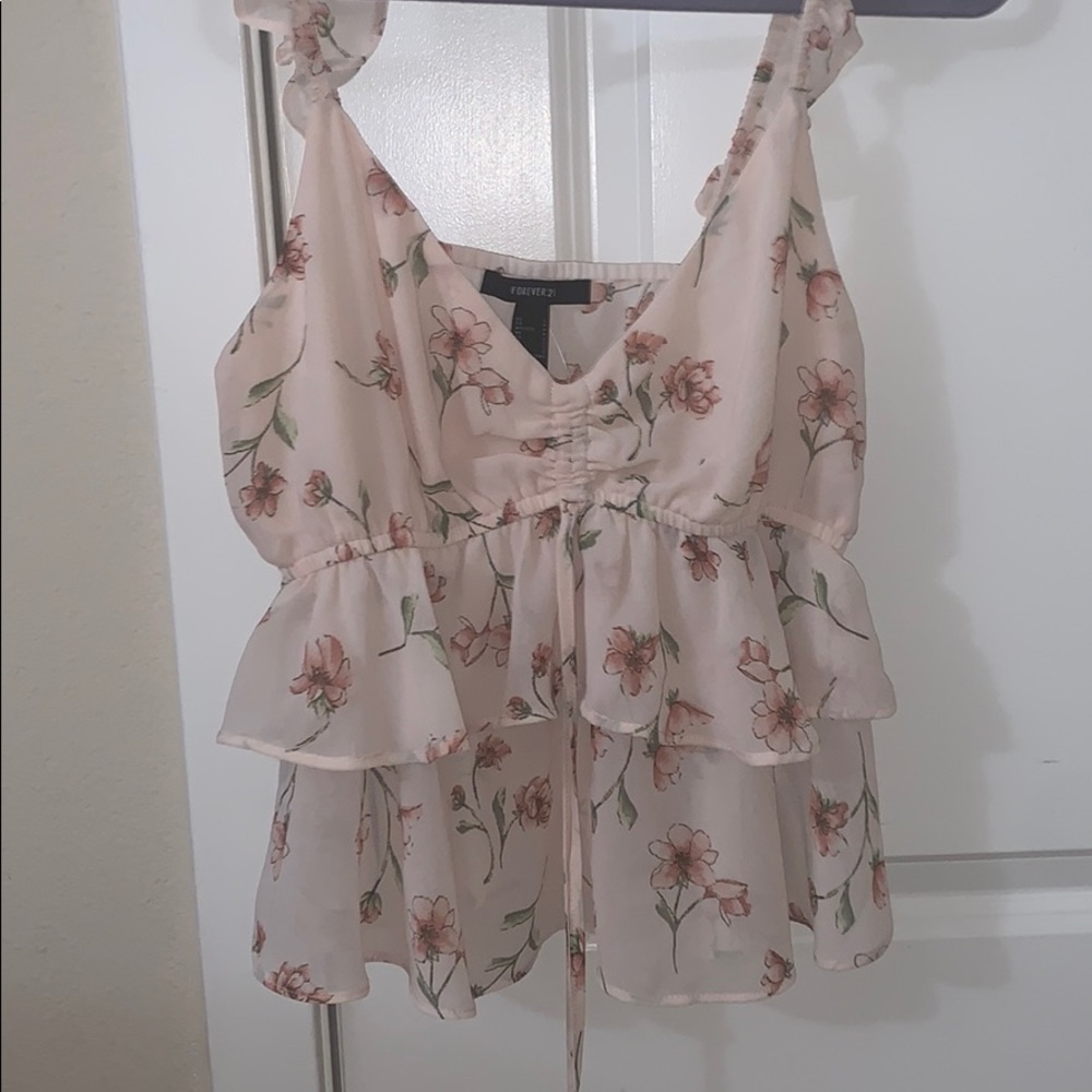 Pink floral top forever 21